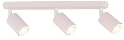 Licht-Erlebnisse Kinderzimmerleuchte Decke Rosa 52 cm lang schwenkbar Metall 3-flammig GU10 JASON Deckenlampe Kinder Deckenstrahler