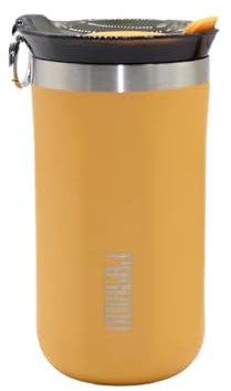 DECOR QIDIAN Taza de Café 350mL, Termo Cafe Aislamiento de Doble Pared para Llevar, Acero Inoxidable, Reutilizables, Taza de Coche para Café Caliente y Frío, Leche y Té. (AMARILLO, 350ml)