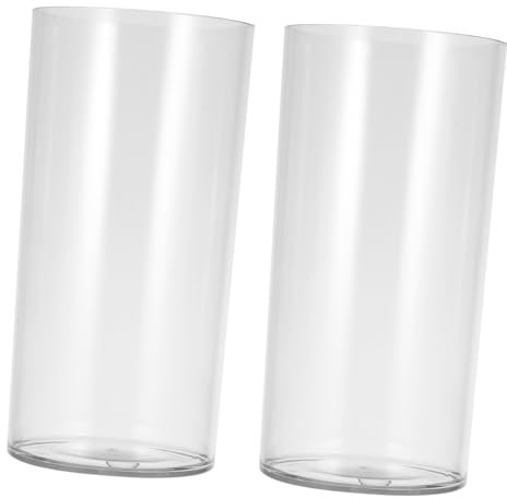 FUNOMOCYA 2st Transparente Zylindrische Vase Runde Vase Hochzeitsvase Blumenknospenvase Weithalsvase Tischdekoration Vase Kleine Blumenvase Blumenbehälter Esstisch Blumenvase Das Haustier
