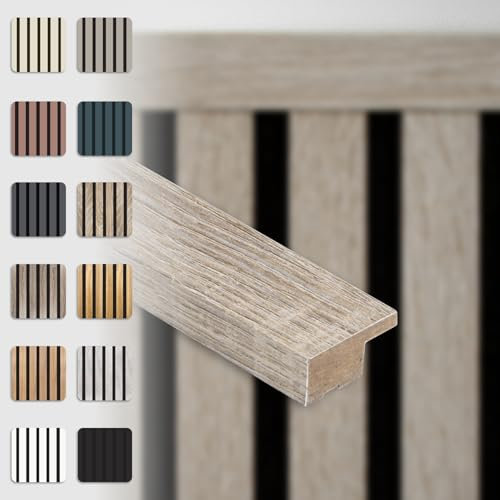 HEXIM Abschlussleiste 275x2,7cm passend für unsere Akustikpaneele - flexible Lamellenwand Holz MDF Wandpanelee Lamellenverkleidung Wandverkleidung (1 Abschlussleiste Sonoma Oak - APA06)