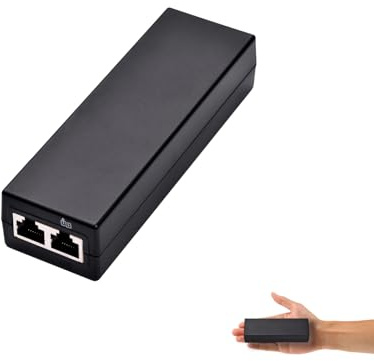REVODATA 2.5Gbps 30W Aktiver PoE Injektor, Konvertiert Nicht-PoE zu PoE Injektor Adapter, Bis zu 100 Meter Max 30W Aktiver PoE Ausgang, 100-240V Eingang, 1G/2.5Gbps Raten (PSE30WG-B)