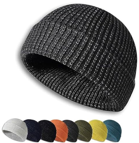 Reflective Beanie for Women Men, Flex Beanie 2.0 - Unisex, Reflektierende Mütze Herren, Atmungsaktiv Weich Komfortabel Strickmütze, Wintermütze Beanie, Reflex-Mütze für Herren Damen (Grau)