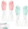 Deilonie 2 Pairs Long Rubber Gloves, Washing Up Gloves for Dishwashing Cleaning, Reusable Rubber Gloves, Dishwashing Cleaning Gloves, Household Cleaning Gloves for Kitchen, Bathroom, Gardening