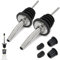 2PCS Stainless Steel Pourers, Speed Wine Bottle Pourer, Olive Oil and Vinegar Tapered Stopper Spout, Liquor Pourers with Rubber Dust Caps for Alcohol, Olive Oil,Bartender Accessories with 2 Adapters