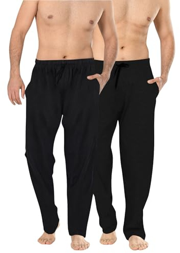 Men's Long Lounge Wear Pants Nightwear (Two Pack) Pyjama Bottoms Sleepwear