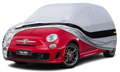 Holthly Autoabdeckung Passend für FIAT 500 Abarth 500 595(2010-2025) 10 Schichten Vollgarage Auto Abdeckplane 100% Wasserdicht Autoplane Outdoor Autogarage Staubschutz,Wind,Regen und UV Schutz.