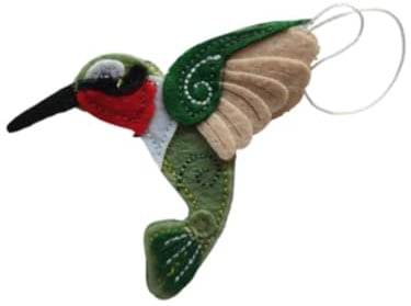 Milageto Vogel Ornament aus Filz für Festliche Fensterdekoration, Grün