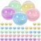 MAGICLULU 50pcs Vending Machine Gumball Machine Bulk Colored Plastic Easter Eggs Fillable Round Ball Translucent Round Empty for Candy Party Favors