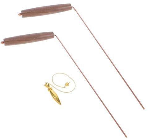 ULTECHNOVO Baguette de Sourcier en Cuivre Portable Conductivité, Outil de Divination pour Usage Spirituel et Relevés Géologiques, Design en Chaîne Style Aléatoire