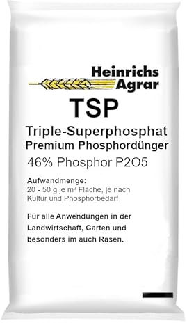Heinrichs Agrar Premium Phosphordünger 46% TSP Triple Superphosphat 25 kg für Rasen, Garten, Landwirtschaft