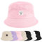 Xnova Fischerhut Bucket Hat Herren Damen Bunt, Druck Mütze Strand-Sonnenhut Anglerhut Sonnenschutz, Baumwoll Sommerhut Bestickte Fischerhüte Unisex Outdoor Hüte (Lachen-Rosa, 56-58 cm)