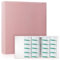 Portacarte Organizer Rosa con 600 Capacità - 30 Fogli Refill, Sistema 3 Anelli A4, Caricamento Laterale per Biglietti da Visita & Carte, Pelle PU Premium