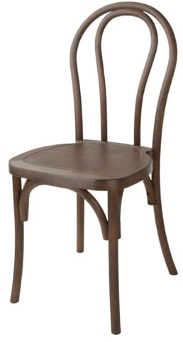 Bolero Soho Bentwood Style Resin Dining Chairs, Walnut (4 Pack) | Provides easy-clean maintenance and high durability for busy commercial venues, cafes, and hospitality spaces.