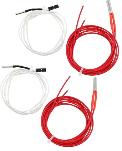 MUXSAM (4 Stück) Heizpatrone für Prusa I3, 24 V, 40 W, Thermistor, Hochtemperatursensor, Hotend-Zubehör für Prusa I3 MK3/Prusa I3 MK3S+ 3D-Drucker