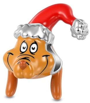 GNOCE Charm Anhänger Grinch Weihnachtskugel Anhänger Charm925 Sterlingsilber Beads Charms für Frauen und Mädchen Schmuckgeschenk
