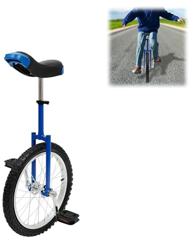 HUOMMGS Einrad 18 Zoll Upgrade Einrad mit Ergonomischer Sattel Gleichgewichtstrainingeinrad Höhenverstellbar Einrads für 1,2–1,55m Kinder Professionell Einrads für Anfänger, Profis Unisex
