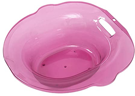 Teruyol Sitz Bath Basin Bidet Toilet Seat Attachment Anti-Overflow Universal Hanging Thick Material Ergonomic Stable for Seniors Women Men B, Pink