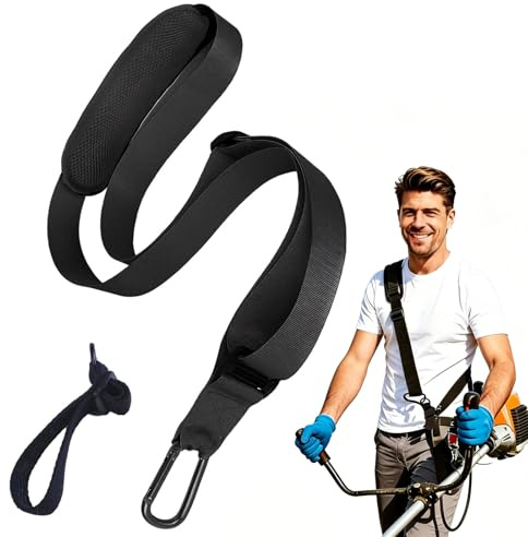 Tracolla per Tagliaerba, Imbracatura per Decespugliatore Regolabili, Imbracatura per Tagliaerba in Nylon, Tracolla per Tagliabordi, Nero Cinghia per Tagliaerbas, Cinghia Decespugliatore per Bordatori