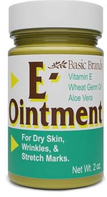Basic Brands Vitamin E Ointment, 2 oz – Moisture Enhancing – Helps Reduce Appearance of Scars, Stretch Marks, Fine Lines & Wrinkles (Pack of 1)