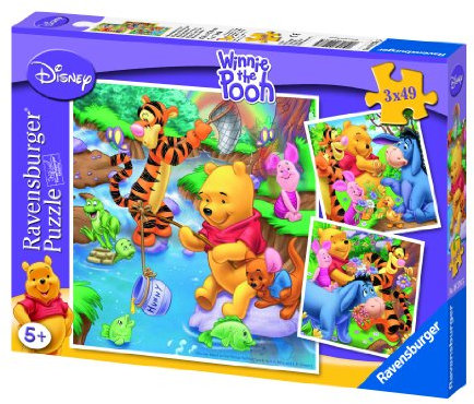 Ravensburger 09276 - Winnie the Pooh beim Angeln - 3x49 Teile Puzzle