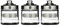 New Tea, Coffee And Sugar Jar Set Small Glass/Aluminium Lid.
