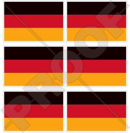 Vinyl-Mini-Aufkleber, Motiv: Deutschland-Flagge, 40 mm, 6 Stück