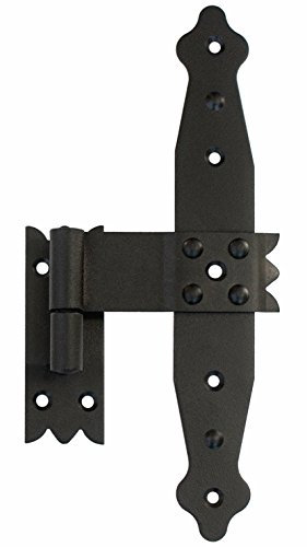 Details to the Cross Cross Wristbands Strap Hinge/235 Gate Hinge with Brackets Black Powder Coated Finish