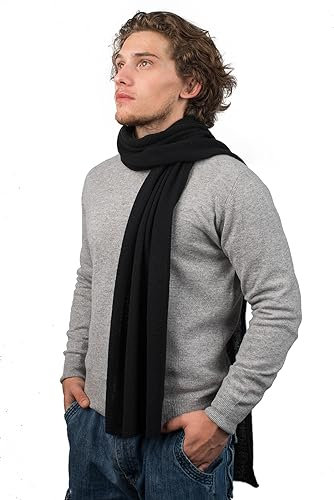 Dalle Piane Cashmere - Schal aus 100% Kaschmir - Made in Italy -für Mann/Frau, Farbe: Schwarz, Einheitsgröße
