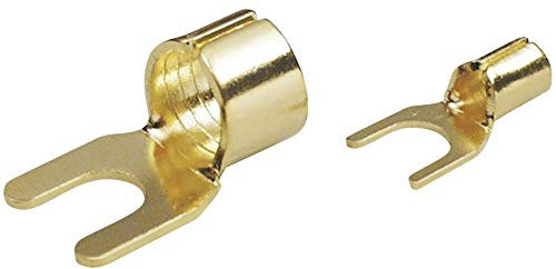 TRU Components 1577784 Gabelkabelschuh 2.50mm² Loch-Ø=6mm Unisoliert Gold, 3 Stück
