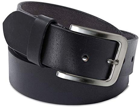 ROYALZ Vintage Damen Ledergürtel schwarz 105 cm Lang 38 mm Breit Büffel-Leder Frauen Gürtel für Jeans Anzug
