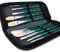 ARTIFY Lot de 10 pinceaux en Poils de Porc avec étui de Transport pour Peinture à l'huile, Aquarelle et Gouache pour Enfants et Adultes, débutants et Professionnels, Vert