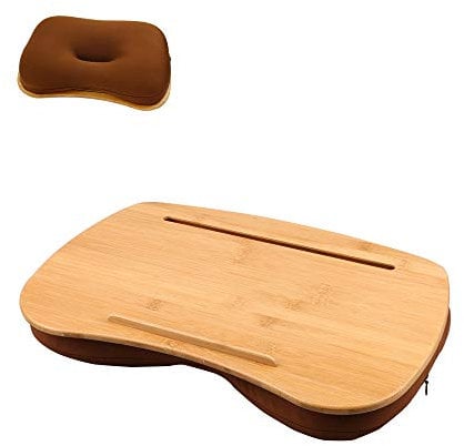 SUMISKY Lap Desk-Portable Laptop Table with Bamboo Platform Phone Holder (M(18.5x11.8))