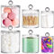YOUEON 6 Pack Acrylic Apothecary Jars with Lids, 32/20/10 Oz Clear Qtip, Cotton Ball & Pad Holder, Bathroom Canister Candy Jar for Bath Salt, Cotton Pads, Candies
