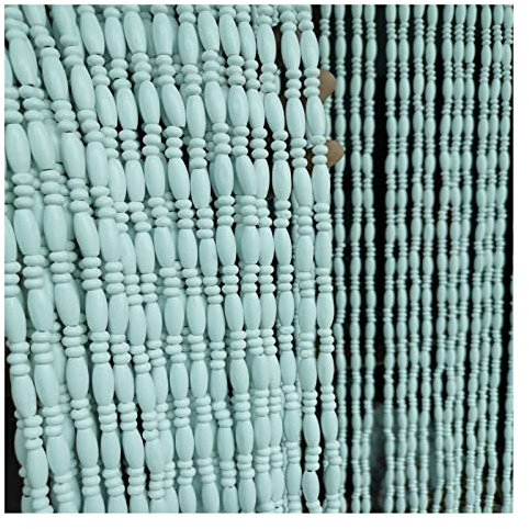 Rideau de Porte Gouttes Ovale Blanc Faits Main Rideau de Perles en Bois Pendaison Porte Écran 27 Brins Peinture À L'huile Environnementale Pour Bois,Blanc,27strands70x195cm