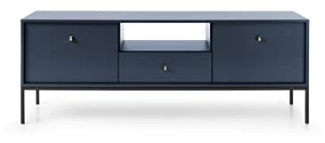 BIM Furniture Meuble TV Mono MRTV154 - En métal - 153 cm - Bleu marine