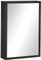 kleankin Miroir de Salle de Bain Porte en Alu + Cadre en Acier Inoxydable Murale Armoire à Glace avec 1 Porte Miroir et 2 étagères en Acier 40 x 12 x 60 cm - Noir