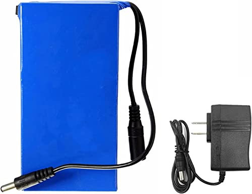 Batterie au Lithium, Batterie DC 12V Batterie au Lithium Rechargeable Batterie polymère Alimentation en Veille avec Chargeur (10800ma)