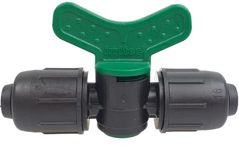 Kugelhahn Tropfrohr für PE-Rohre - 16mm oder 20mm - Tropfschlauch Wasserhahn Perlschlauch PE Rohr (16mm)