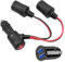 Hoembpn 12V/24V Presa Splitter Accendisigari Auto Adattatore con Interruttore, 1 Spina Maschio a 2 Prese Accendisigari, Caricabatteria da Auto a Doppia Porta USB Accendisigari 12V/24V per Auto, Camion
