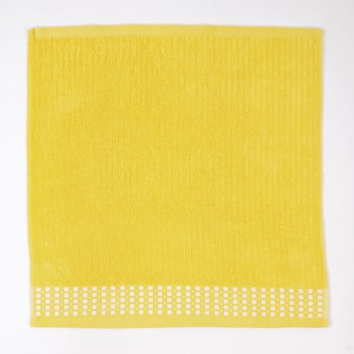 10XDIEZ Paño de Cocina Rizo Cenefa Jacquard 13004 (Amarillo - Cenefa 04-50cm x 50cm)