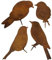 MEMOFYND 4 Metallvögel Mit Schrauben, Gartenstecker, Rostiges Ornament, Rostige Vögel, Dekorative Stecker, Metallstatuen, Gartendekorationen, Außendekoration, Für Hof, Zaun
