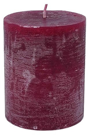 Stumpenkerze durchgefärbt 10 x Ø 8 cm (Bordeaux)