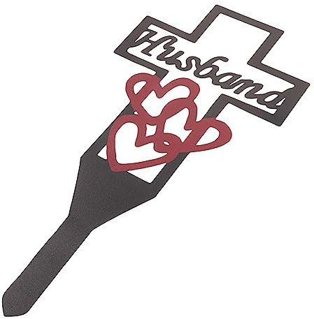 Cabilock Metall Kreuz Grabstecker Hochwertige Grabdekoration Für Ehemann Wetterfest Einfache Handhabung Stilvolle Gedenkstele Für Friedhof Oder Garten