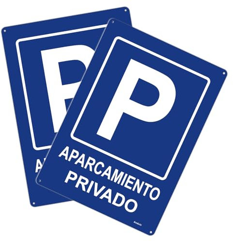 2 piezas Señal de aparcamiento privado señal de aluminio recordatorio al aire libre, tamaño 25x35 cm
