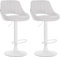 CLP Lot de 2 tabourets de Bar Milet Similicuir I Chaise de Bar pivotante avec Repose-Pieds et Dossier, Couleur:Blanc, Matériel du Cadre:métal Blanc Mat