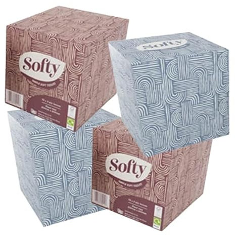 2ply Cubed White Cosmetic Tissues Boxes 24 Cubes x 70's Office, Shop, Reception. Softy Tissue Cubes