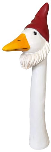OF Gänsehals Gartenstecker Gans - Höhe 35 bis 38 cm groß - Deko Gartenfiguren für außen (Gartenzwerg)