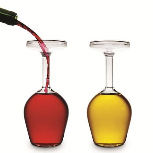 Yawdil Kreative Upside Down Kelch Wein Tasse, Lustige Party-Glaswaren, Hochzeits flöten mit hohem Boro silikat Glas umgekehrtes Weinglas