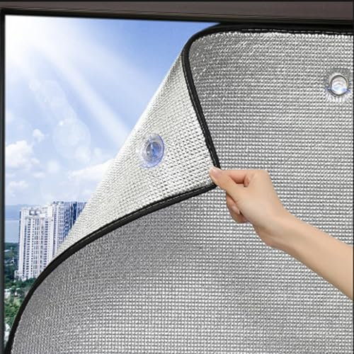 Blackout Roller Blind with Suction Cup Anti-UV Window Blind Curtain Insulating Aluminum Panel Blackout Opaque Privacy Blind for Windows & Doors, No Drilling