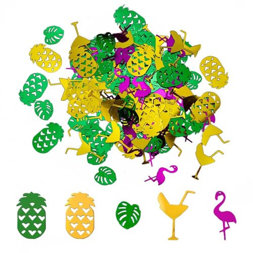 15 G De Confettis Hawaïens, Confettis De Fête Tropicale, Confettis De Décoration De Fête De Plage, Confettis De Décoration De Table, Confettis De Flamant Rose, Ananas, Décorations De Fête D'Été